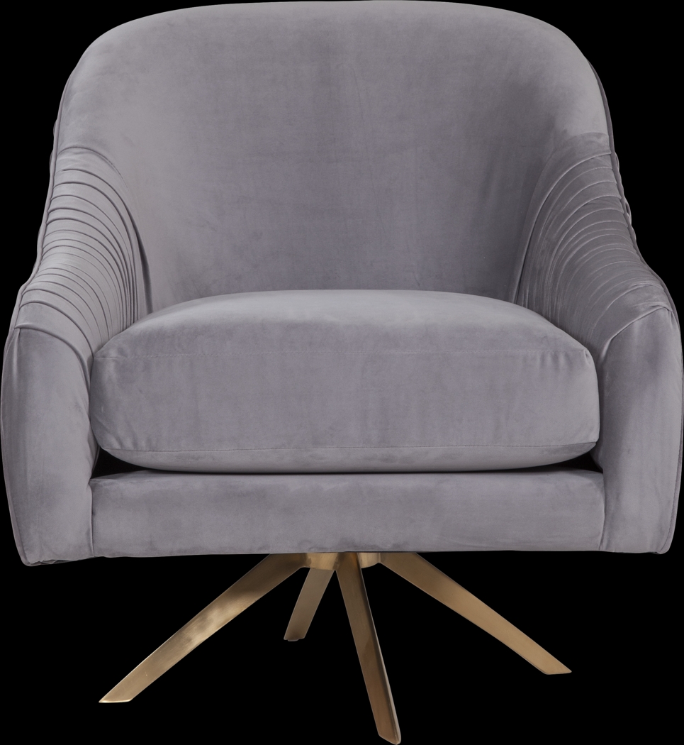 Newfane Gray Accent Swivel Chair - Thumbnail - Image 3