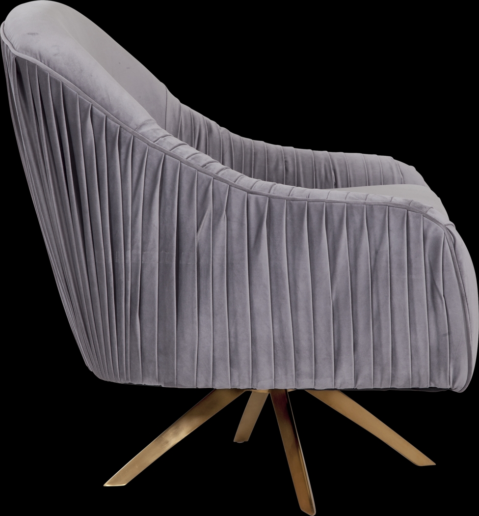 Newfane Gray Accent Swivel Chair - Thumbnail - Image 4