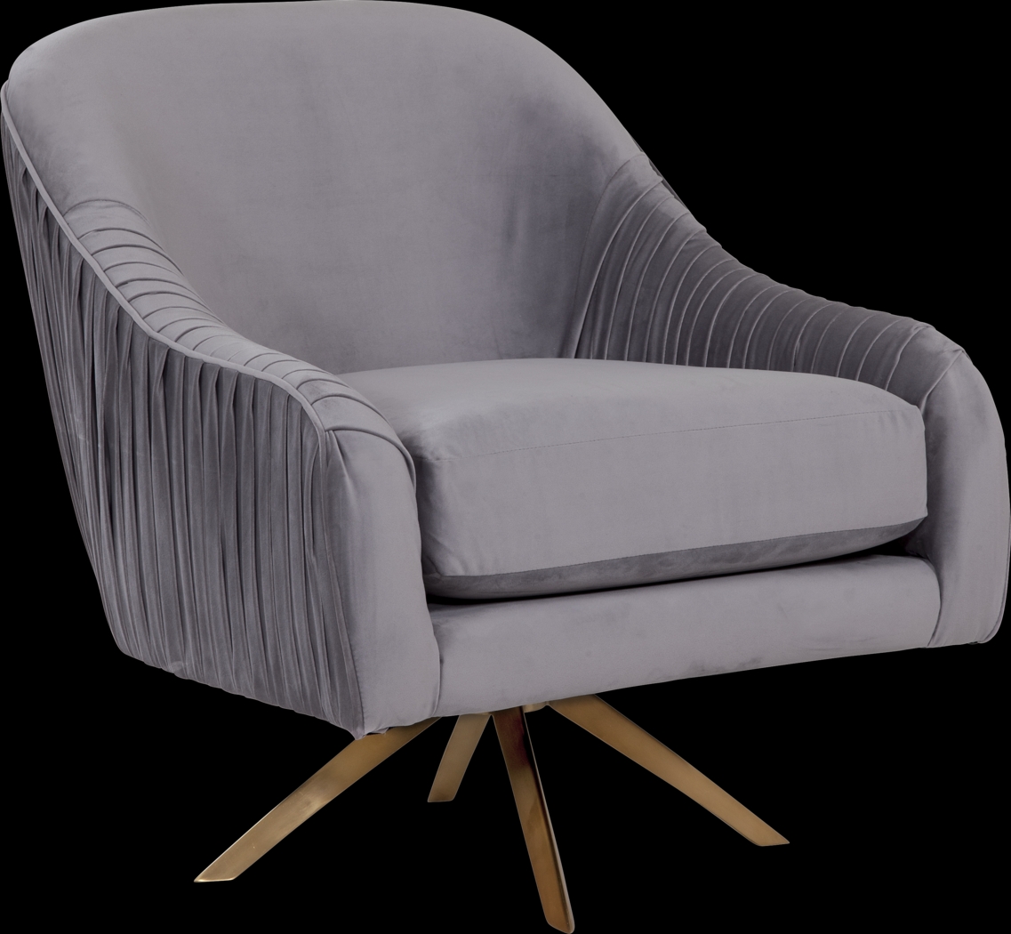 Newfane Gray Accent Swivel Chair - Thumbnail - Image 1