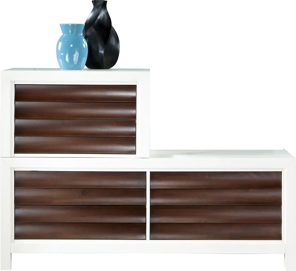 Newhart Two Tone 2 Pc Dresser w/Stack Chest - Thumbnail - Image 1