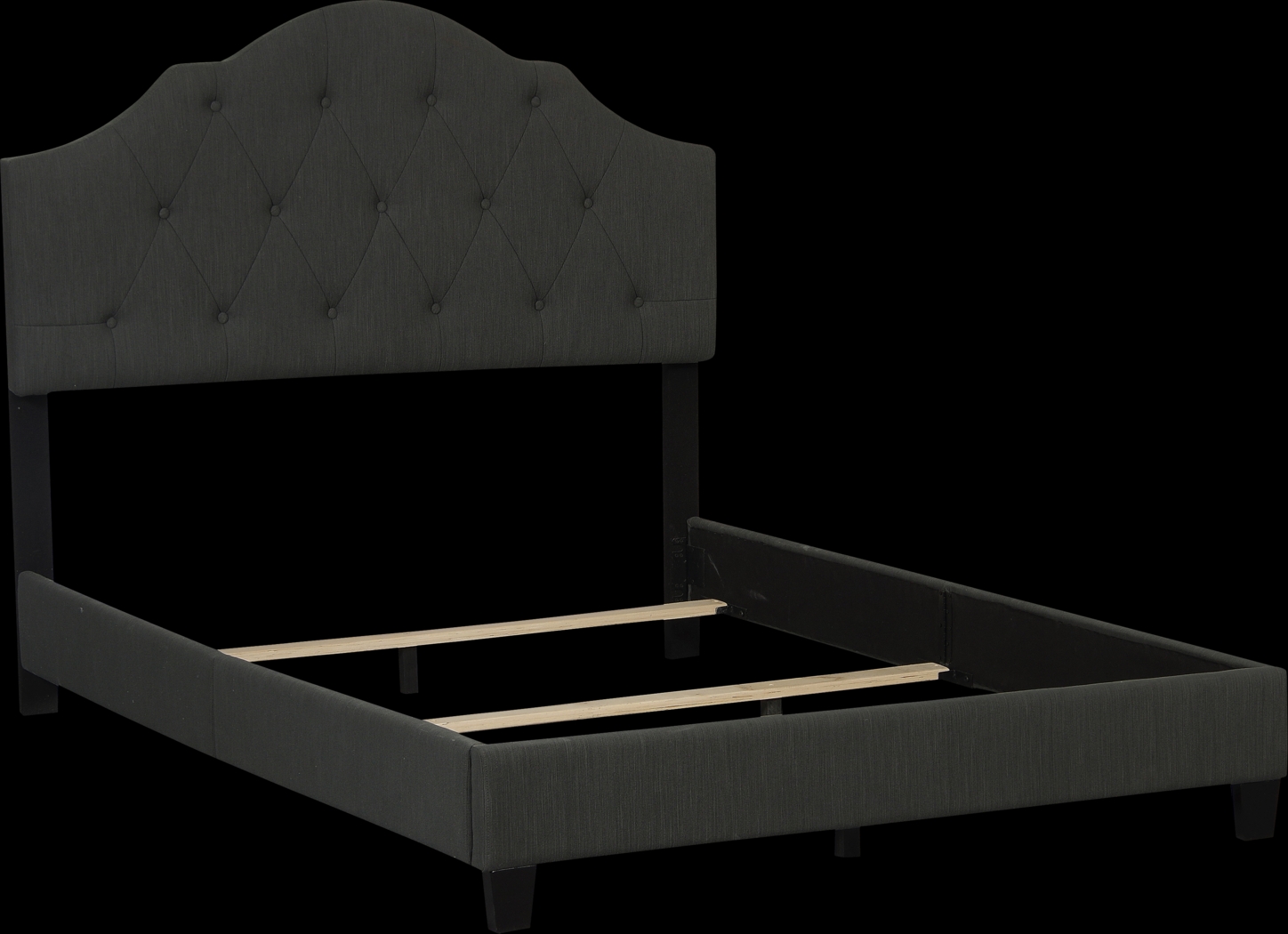 Newning Dark Gray Queen Upholstered Bed - Thumbnail - Image 2