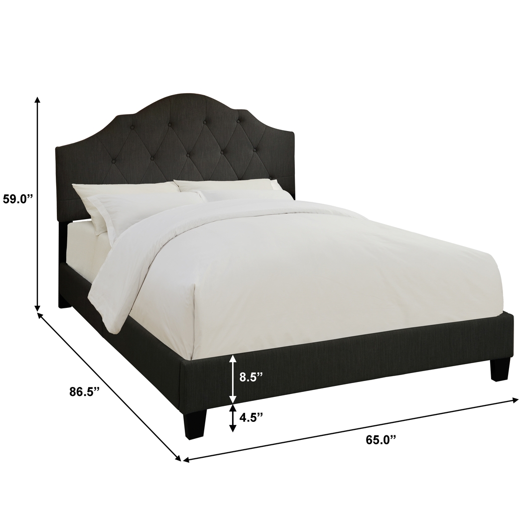 Newning Dark Gray Queen Upholstered Bed - Thumbnail - Image 6