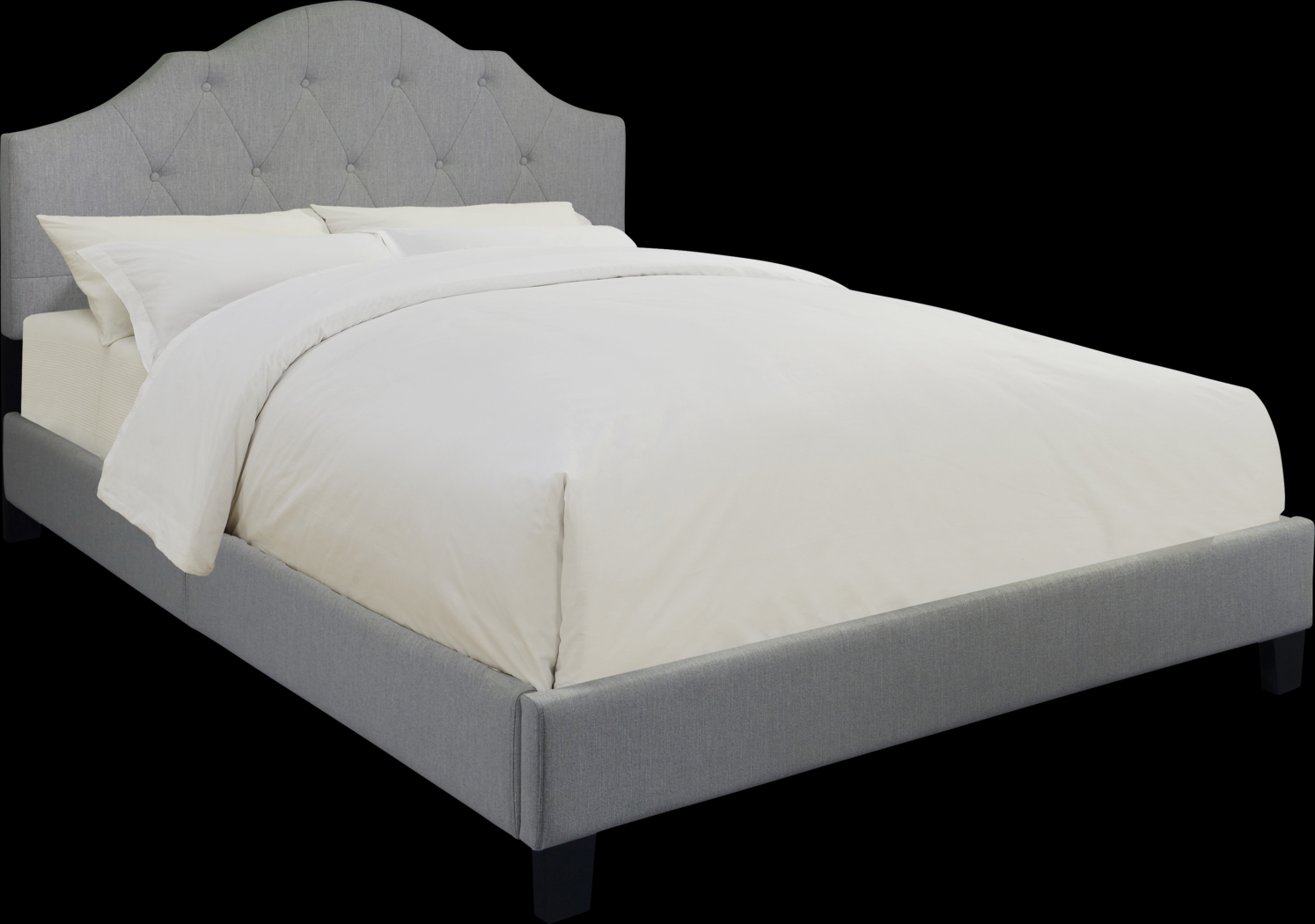 Newning Gray Queen Upholstered Bed - Thumbnail - Image 1
