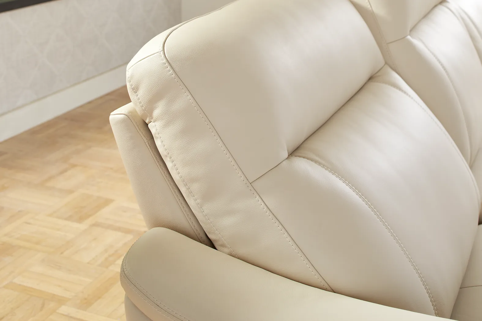 Newport Almond Leather 3 Pc Dual Power Reclining Sectional - Image 5