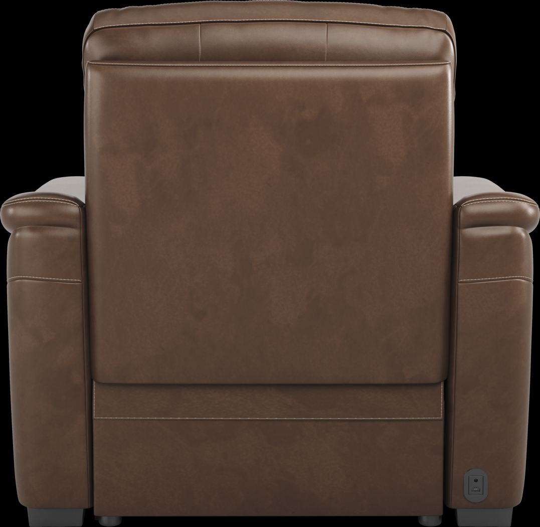 Newport Brown Dual Power Recliner - Thumbnail - Image 2