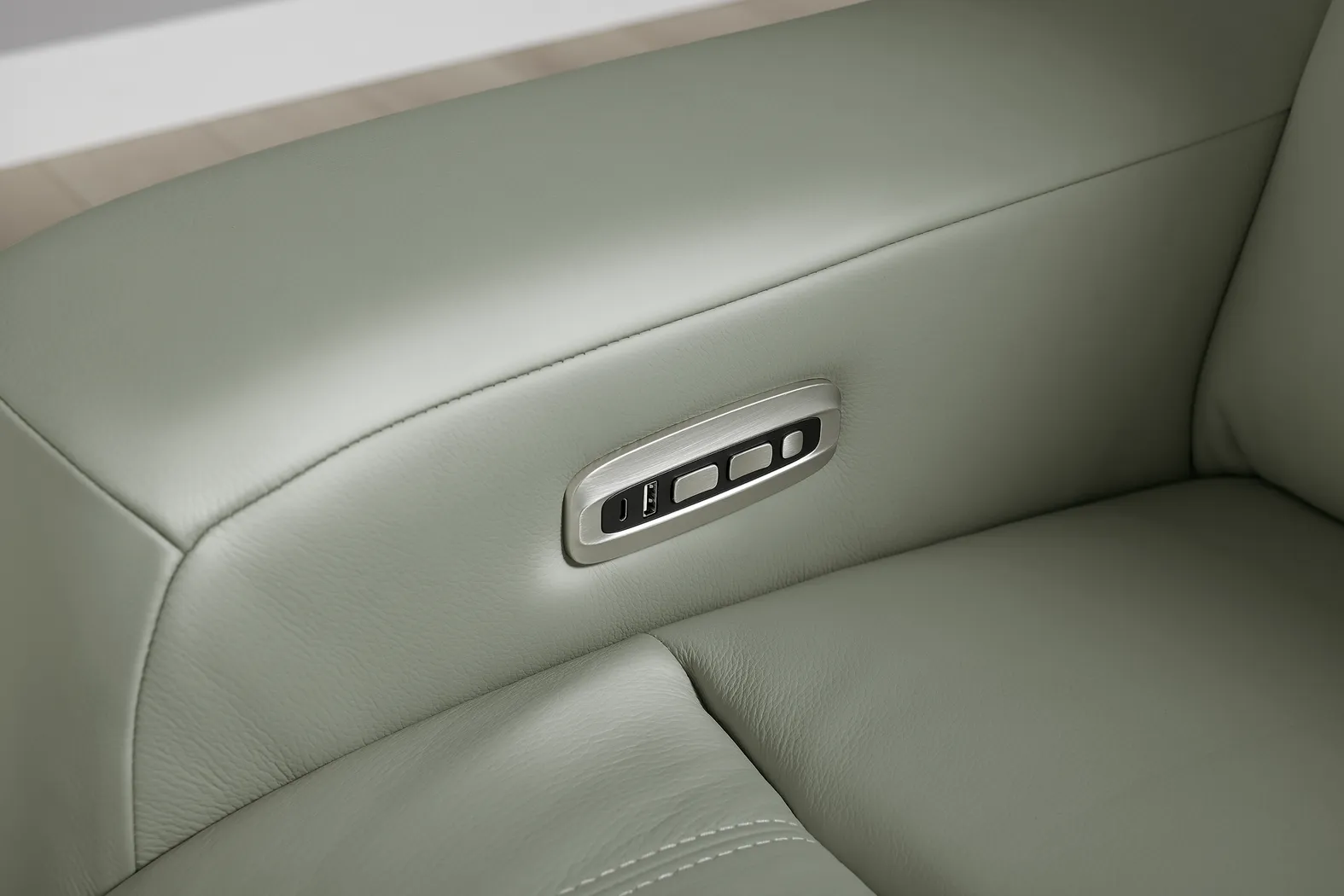Newport Mint Leather Dual Power Recliner - Image 6