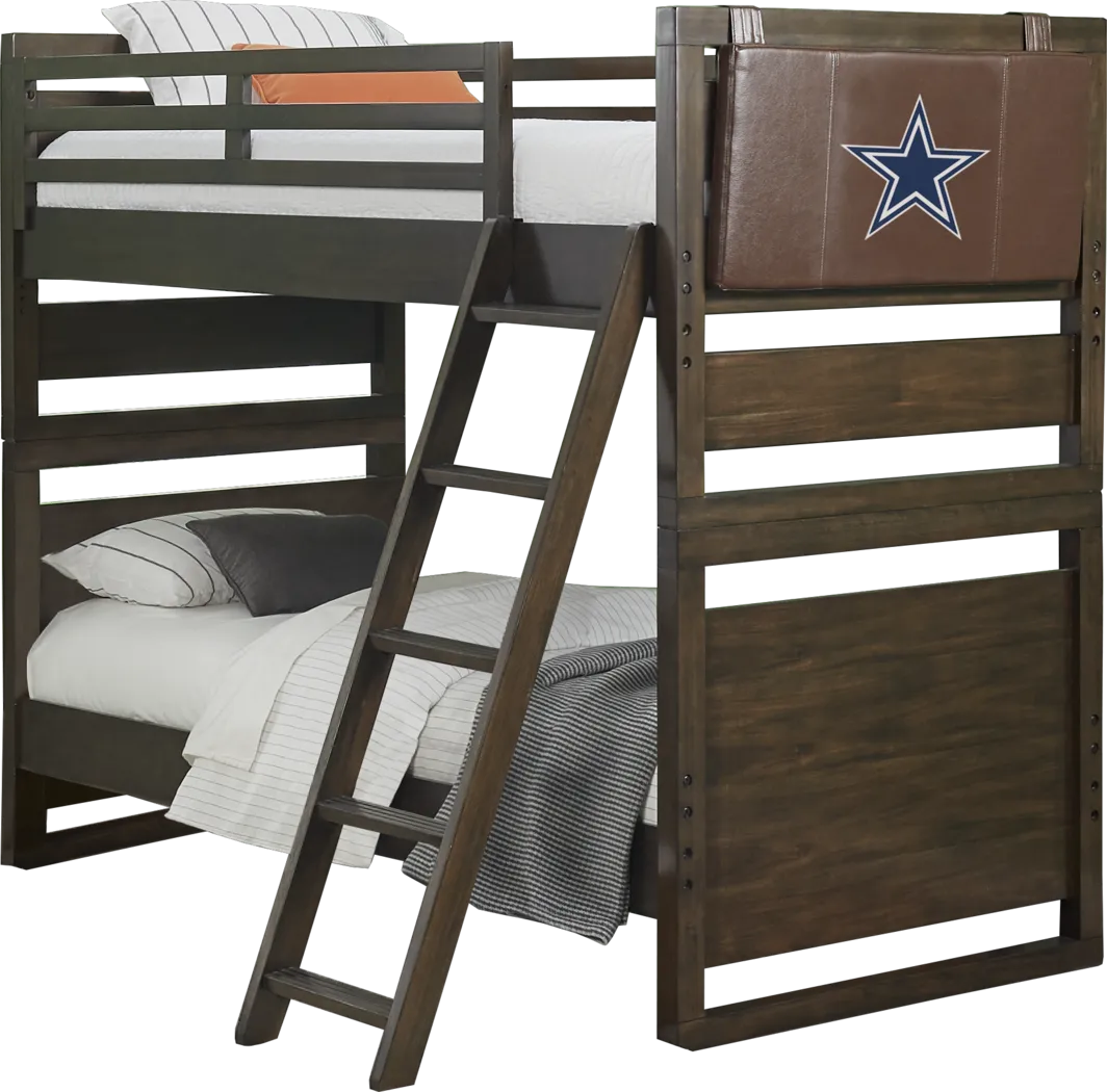 NFL 1st & Goal Dallas Cowboys Brown Twin/Twin Bunk Bed - Thumbnail - Image 1