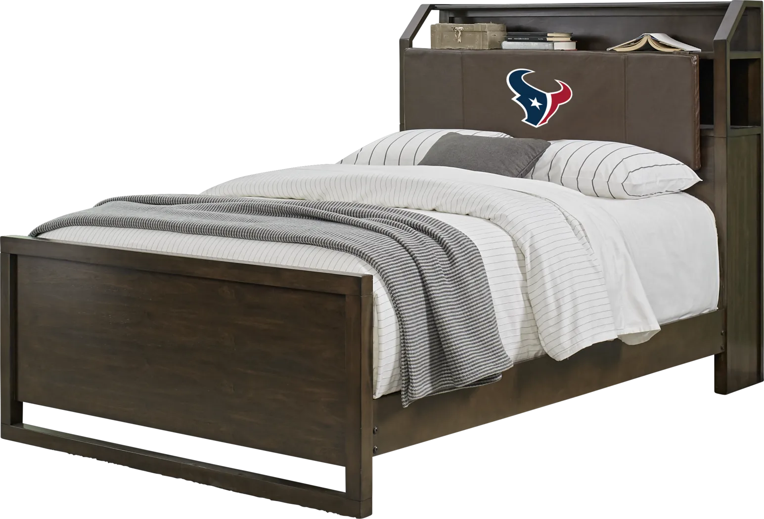 NFL 1st & Goal Houston Texans Brown 5 Pc Full Bookcase Bedroom - Thumbnail - Image 2