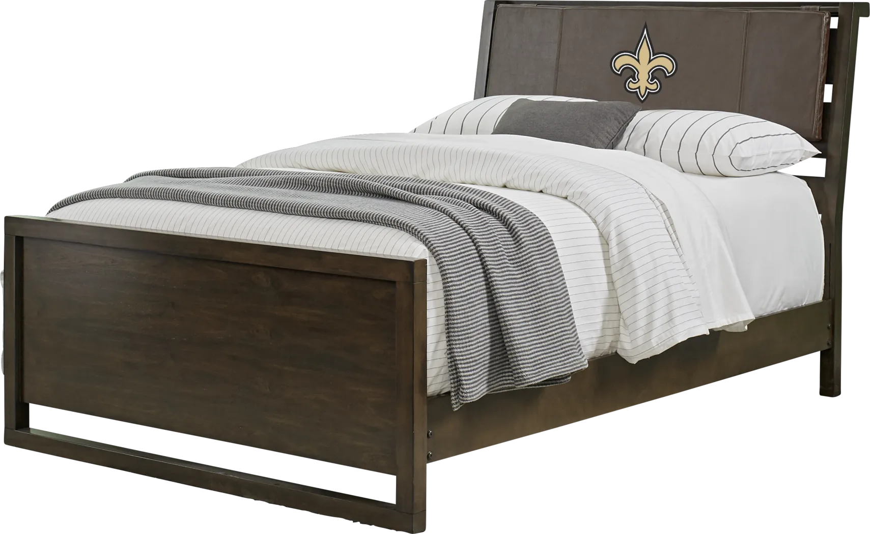 NFL 1st & Goal New Orleans Saints Brown 3 Pc Full Panel Bed - Thumbnail - Image 1