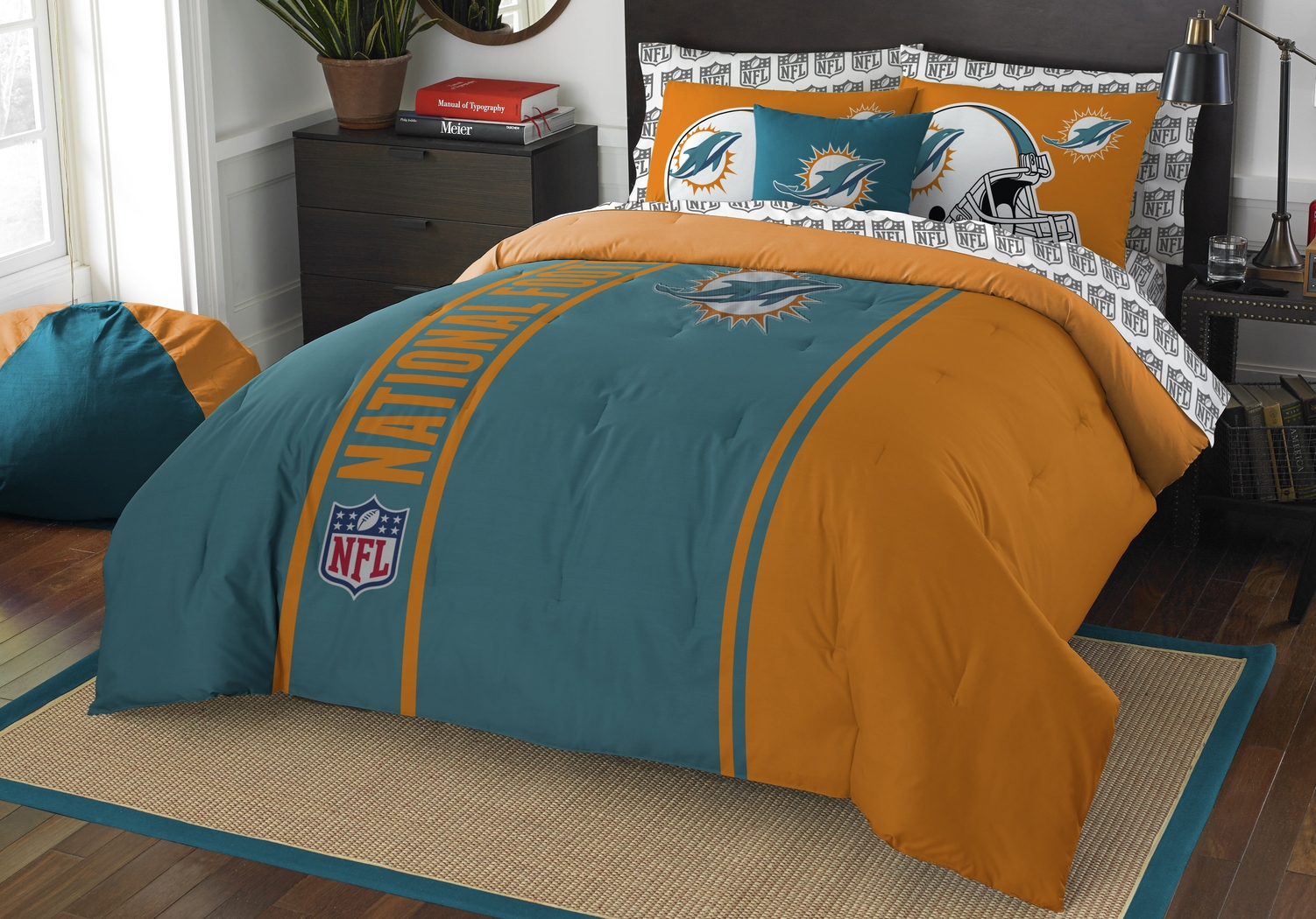 NFL Football Champ Dolphins Full Bed Set - Thumbnail - Image 1