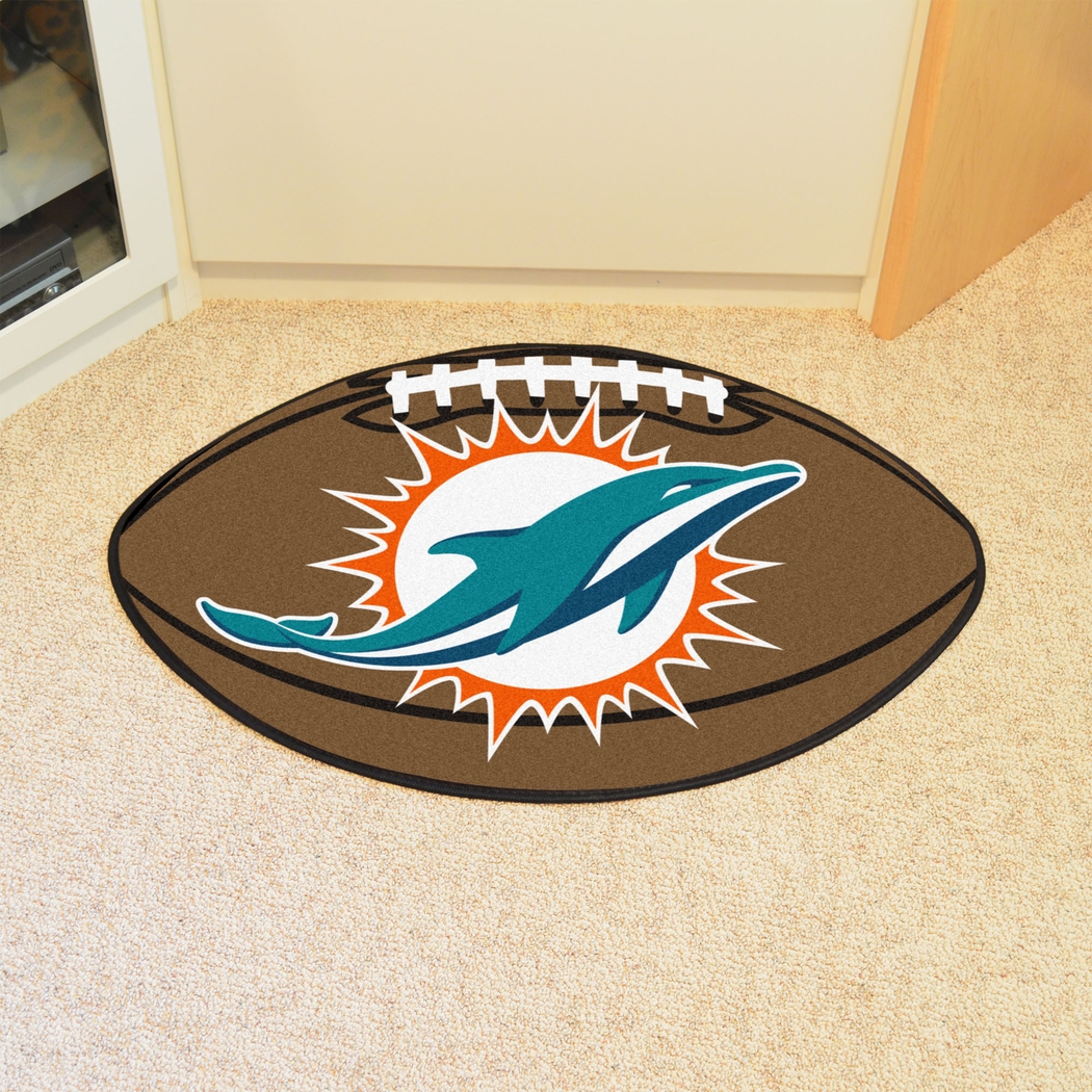 NFL Football Mascot Miami Dolphins 1'6" x 1'10" Rug - Thumbnail - Image 2