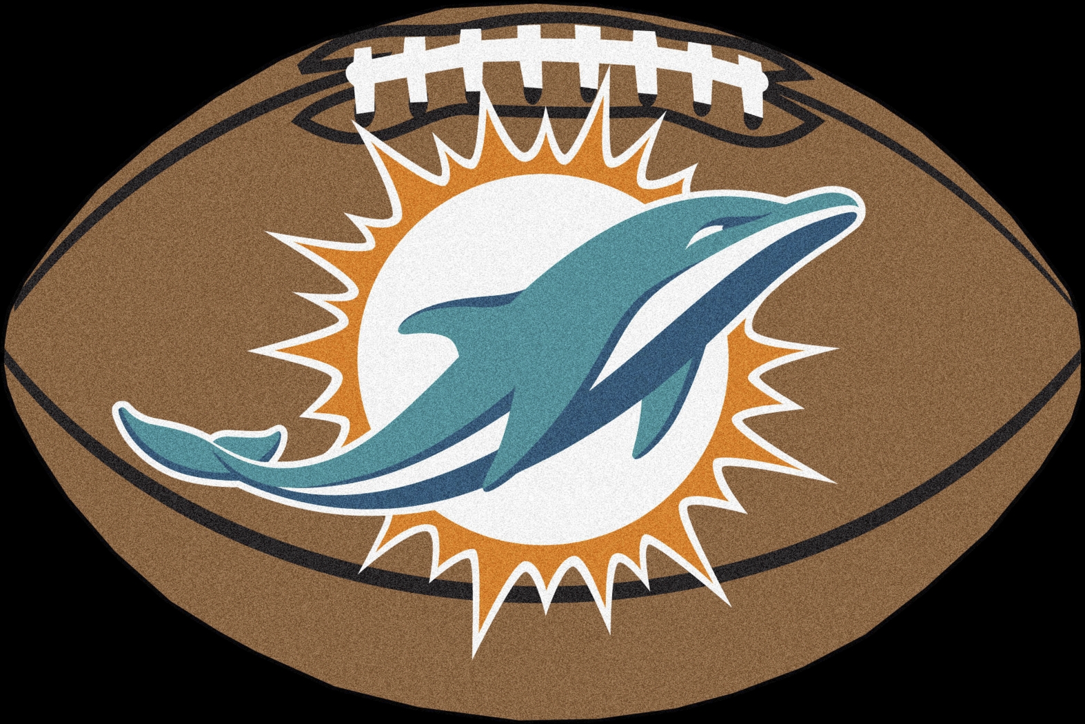 NFL Football Mascot Miami Dolphins 1'6" x 1'10" Rug - Thumbnail - Image 1