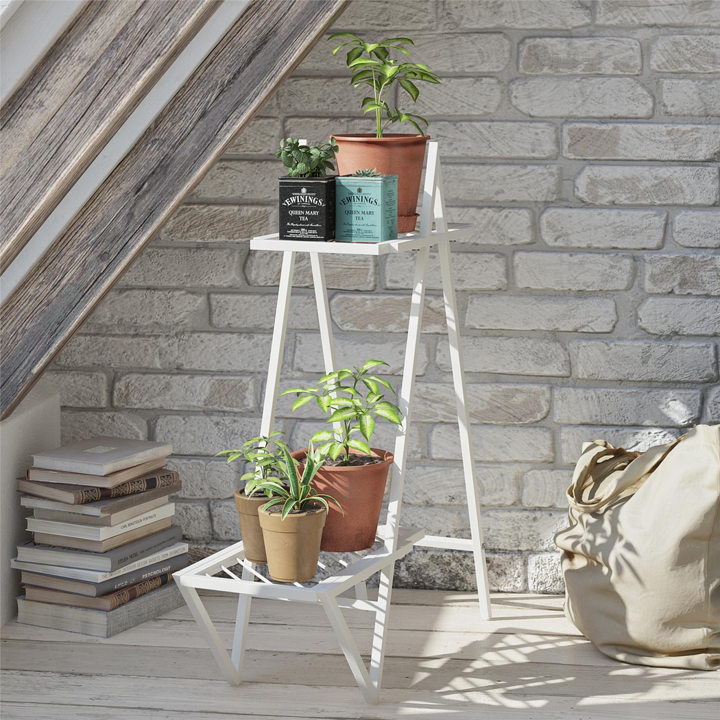 Niangua White Indoor/Outdoor Plant Stand - Thumbnail - Image 3