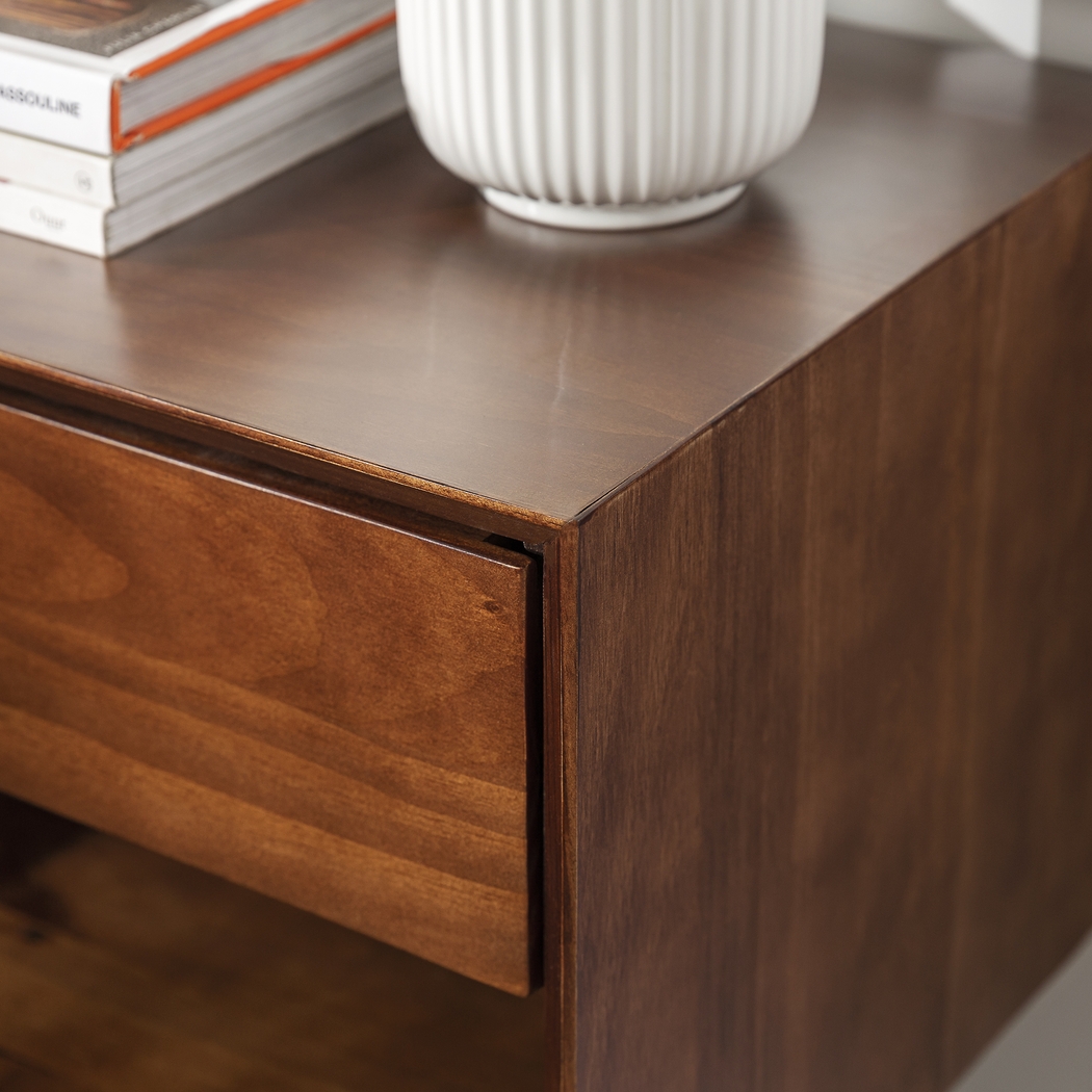 Niblic Walnut 1 Drawer Nightstand - Thumbnail - Image 4