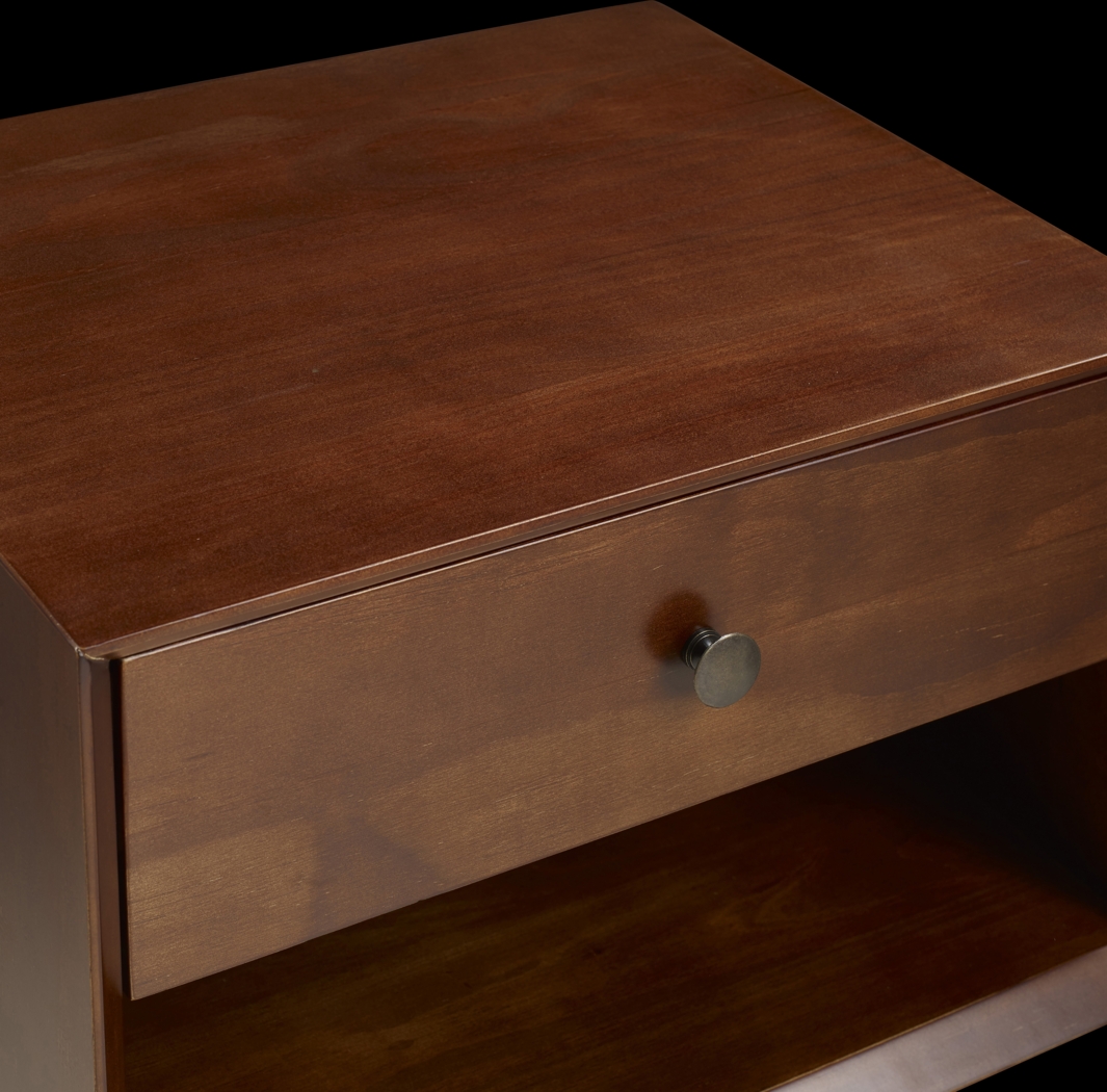 Niblic Walnut 1 Drawer Nightstand - Thumbnail - Image 5