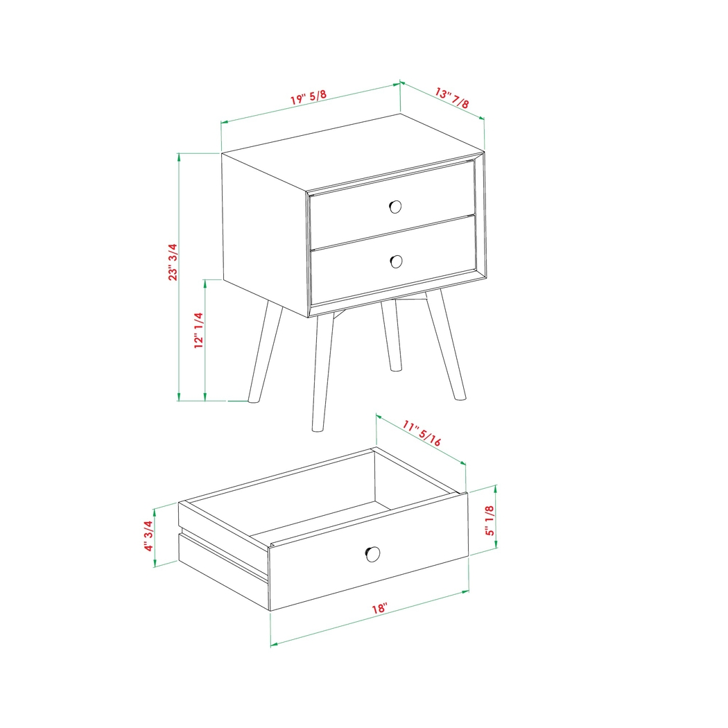 Niblic Walnut Nightstand - Thumbnail - Image 8