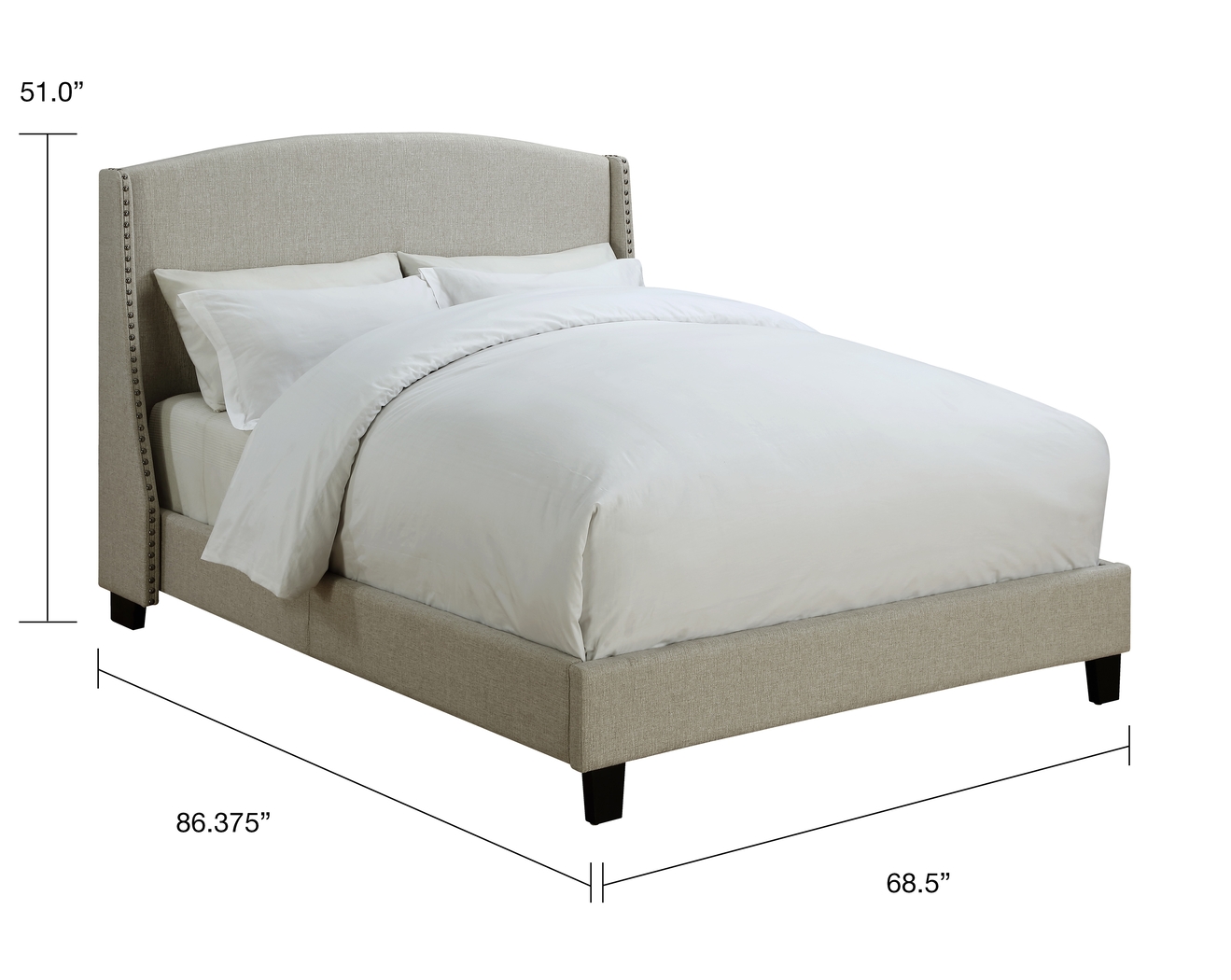 Niemann Beige Queen Upholstered Bed - Thumbnail - Image 6