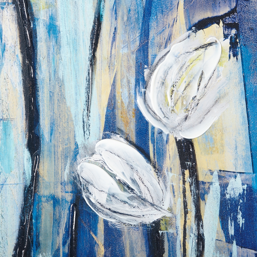 Night Blossom Blue Artwork, Set of 4 - Thumbnail - Image 3