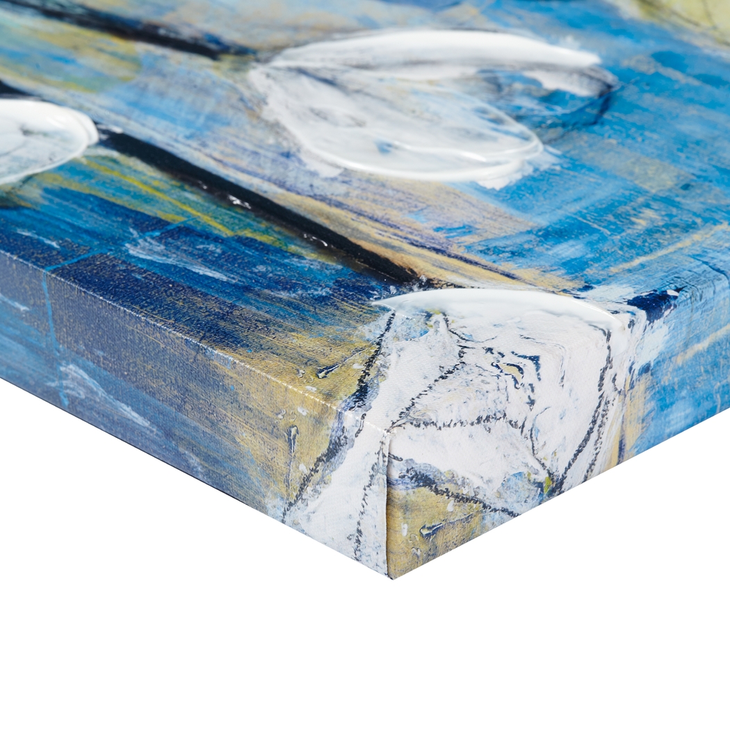 Night Blossom Blue Artwork, Set of 4 - Thumbnail - Image 4