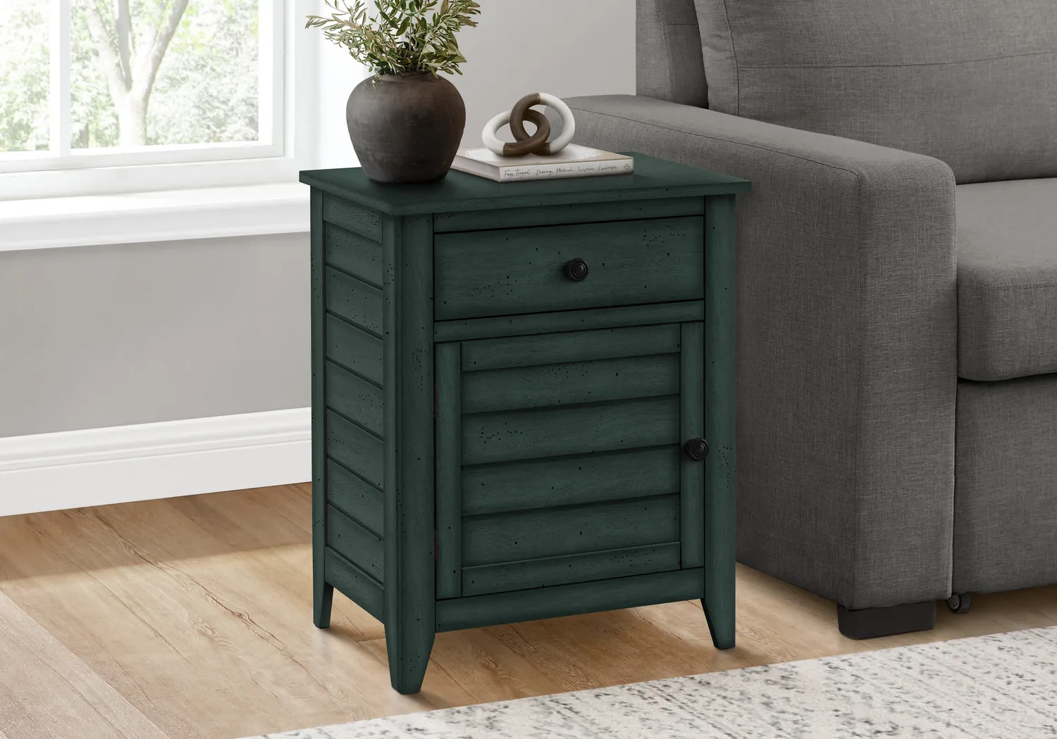 Nighten Dark Blue Nightstand - Thumbnail - Image 2