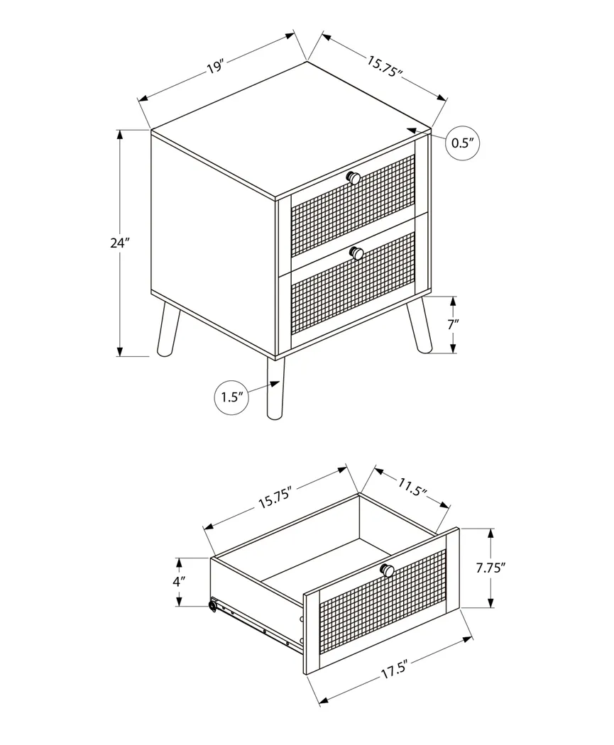 Nighttales Brown Nightstand - Thumbnail - Image 3