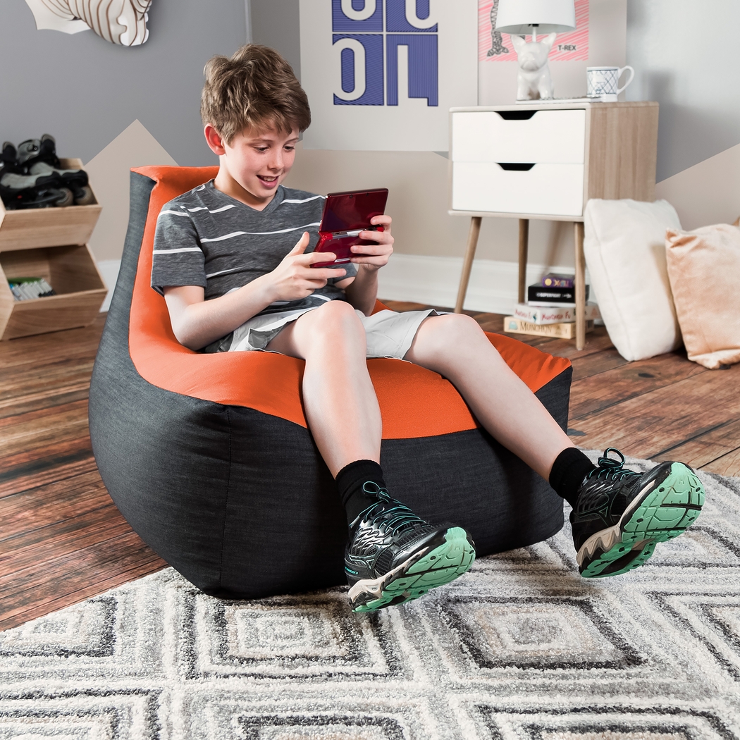 Kids Nika Orange Bean Bag Chair - Thumbnail - Image 4