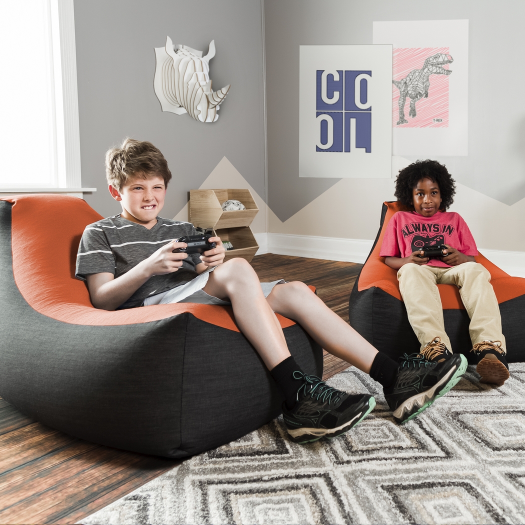 Kids Nika Orange Bean Bag Chair - Thumbnail - Image 5