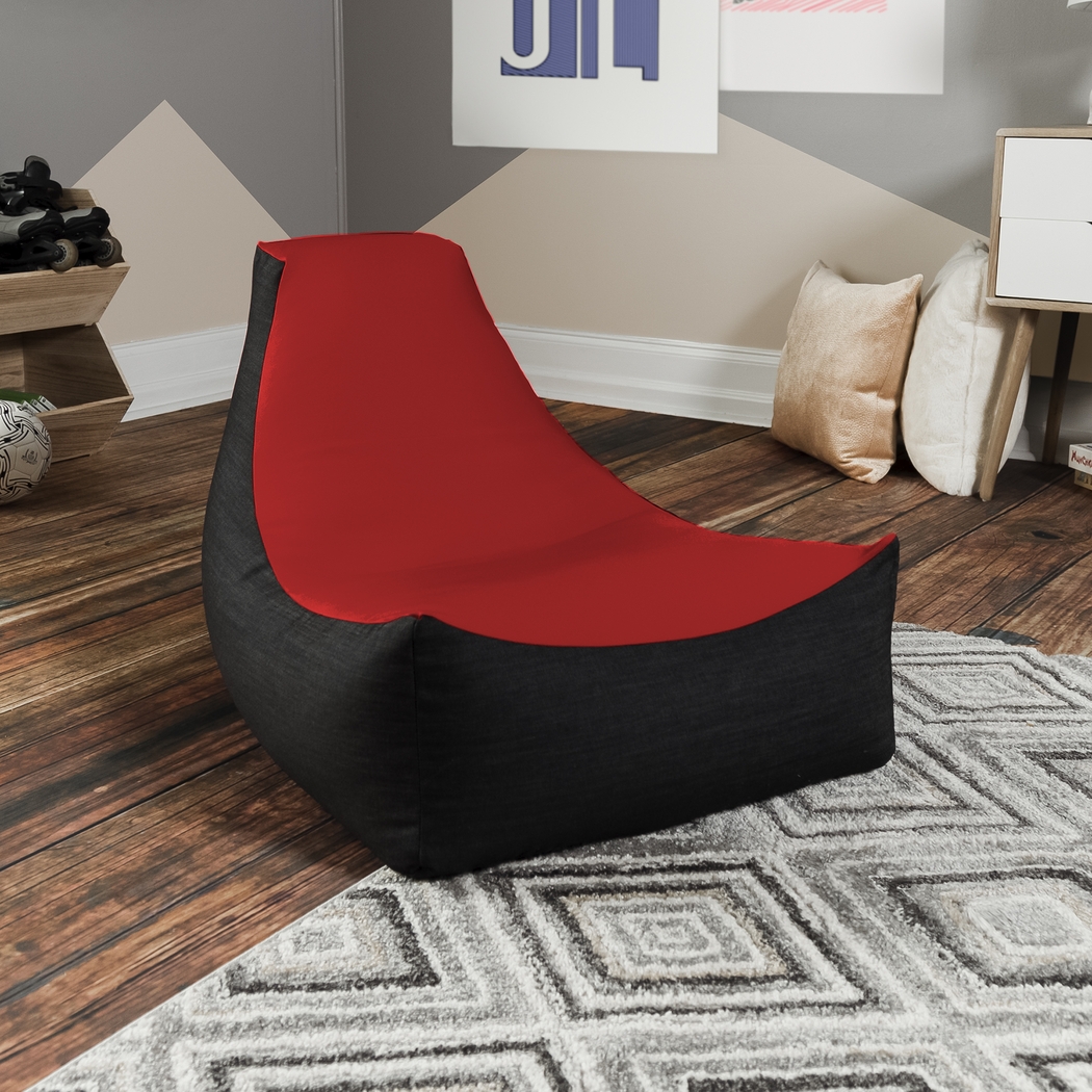 Kids Nika Red Bean Bag Chair - Thumbnail - Image 2