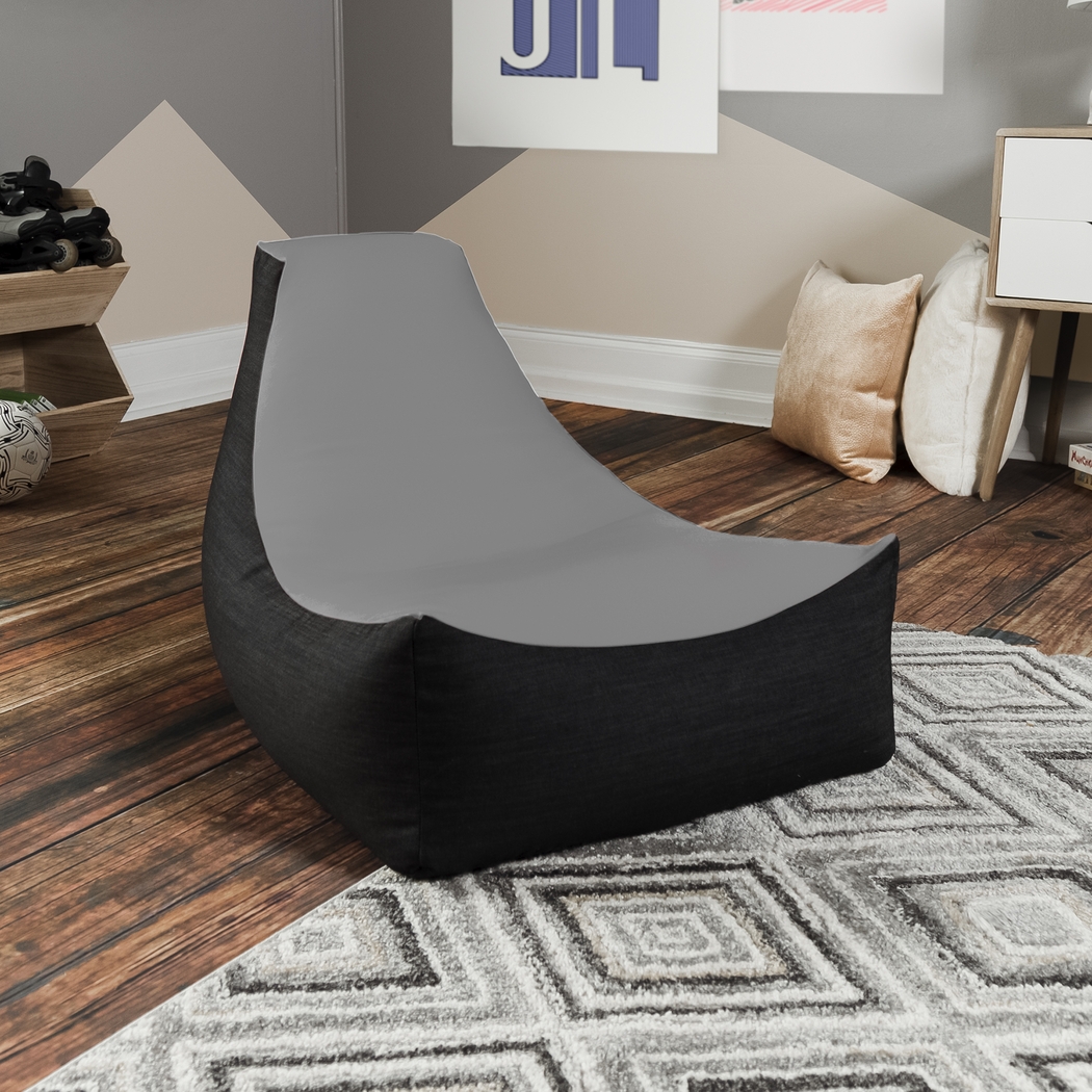 Kids Nika Silver Bean Bag Chair - Thumbnail - Image 2