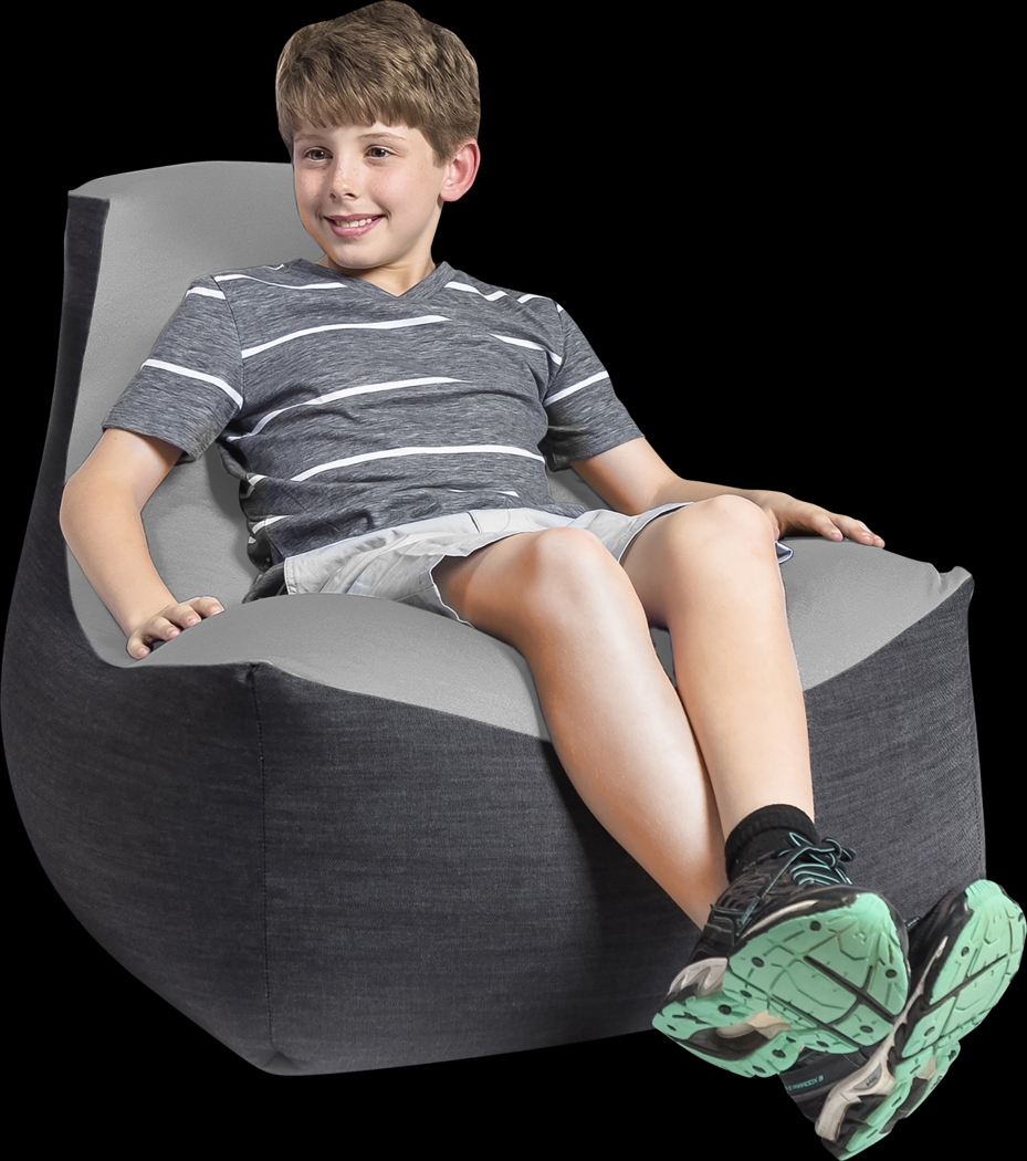 Kids Nika Silver Bean Bag Chair - Thumbnail - Image 3