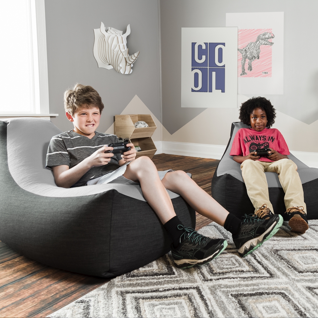 Kids Nika Silver Bean Bag Chair - Thumbnail - Image 5