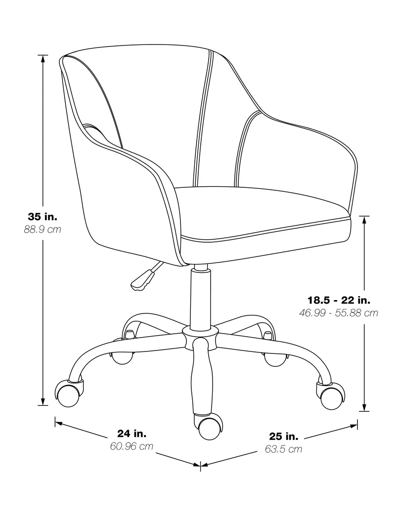 Nikitta Black/White Office Chair - Thumbnail - Image 11
