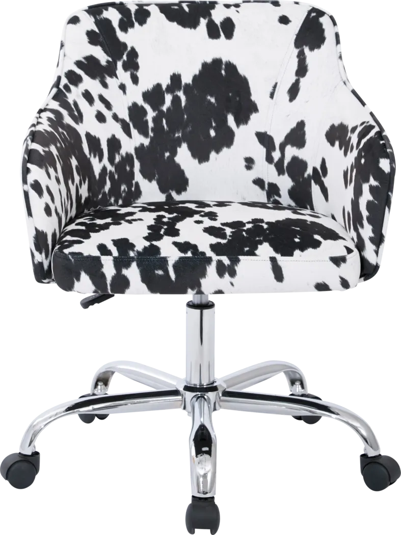 Nikitta Black/White Office Chair - Thumbnail - Image 3