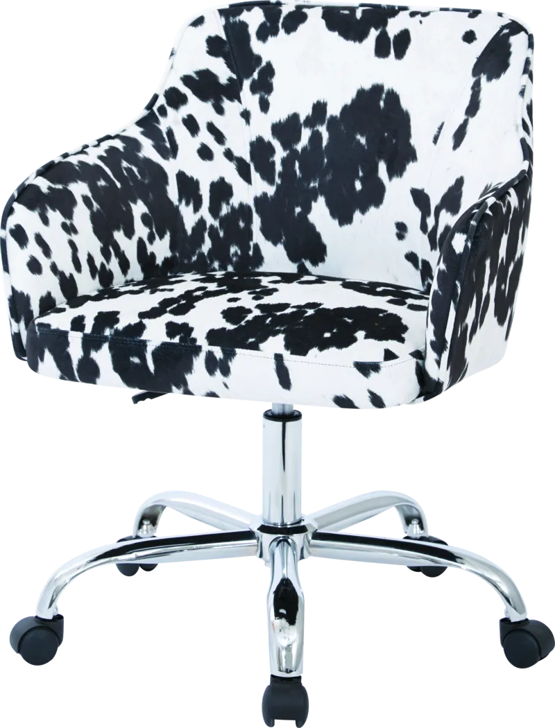 Nikitta Black/White Office Chair - Thumbnail - Image 4