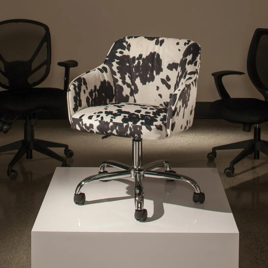 Nikitta Black/White Office Chair - Thumbnail - Image 9