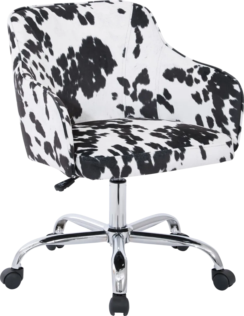 Nikitta Black/White Office Chair - Thumbnail - Image 1