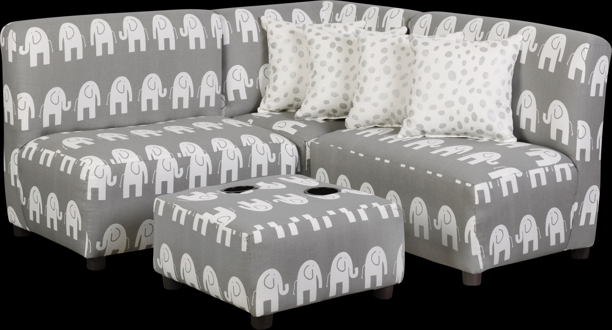 Niko Dove Gray Toddler Sectional - Thumbnail - Image 1