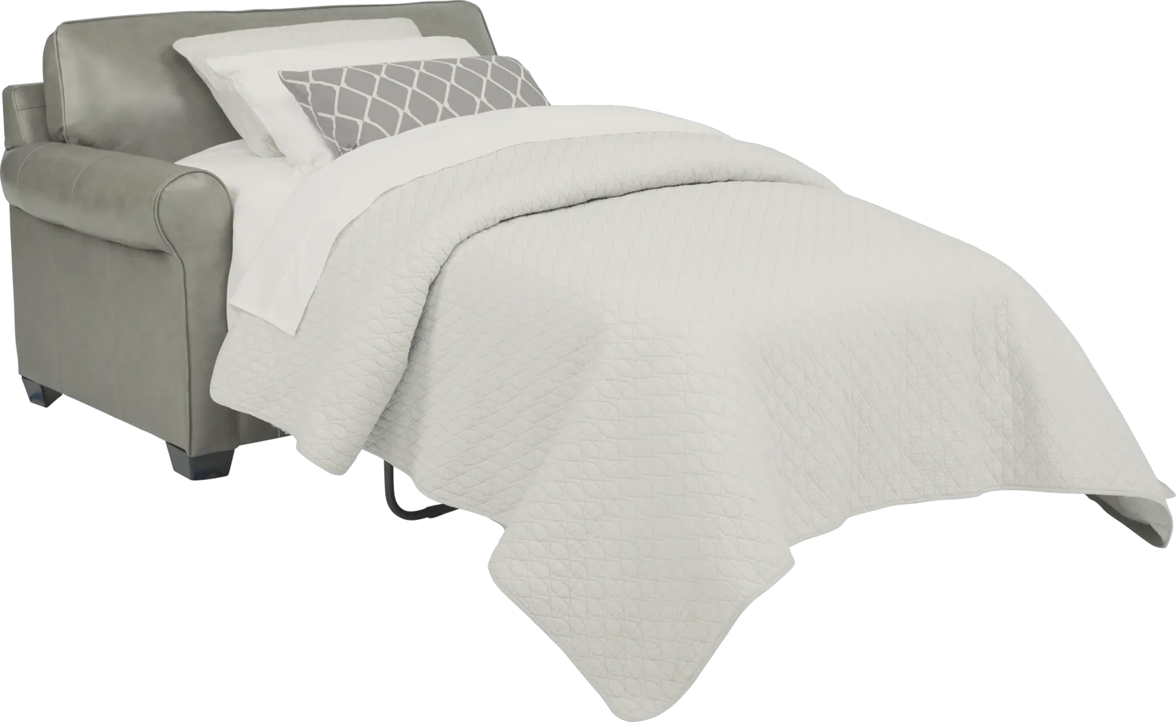 Nikola Place Gray Leather Sleeper Chair - Thumbnail - Image 3