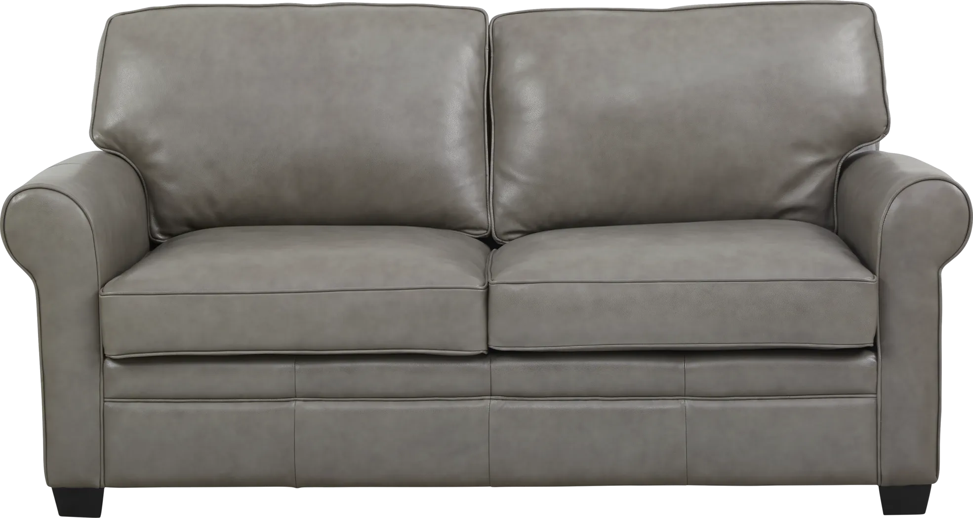 Nikola Place Gray Leather Sleeper Loveseat - Thumbnail - Image 1
