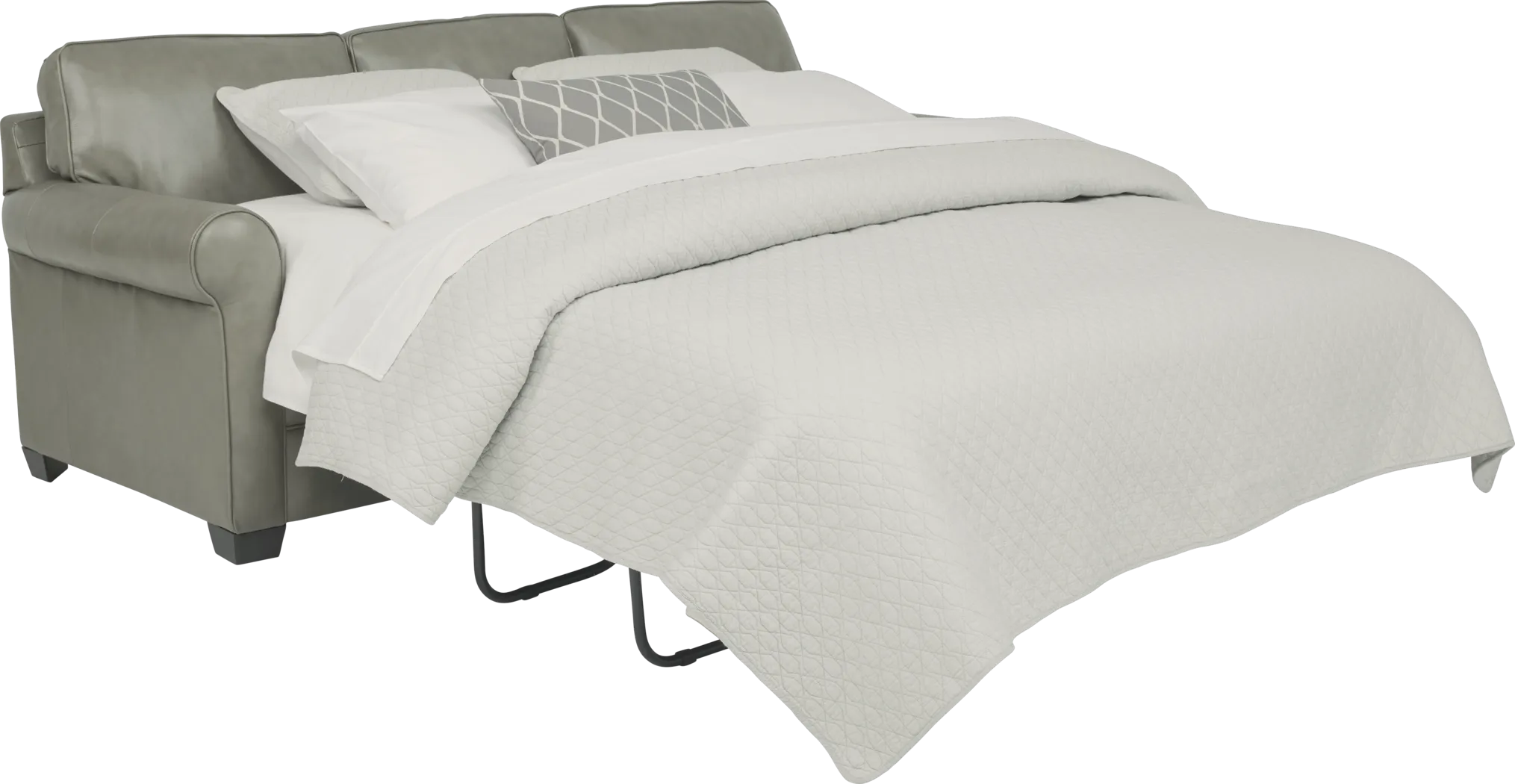 Nikola Place Gray Leather Sleeper - Thumbnail - Image 2