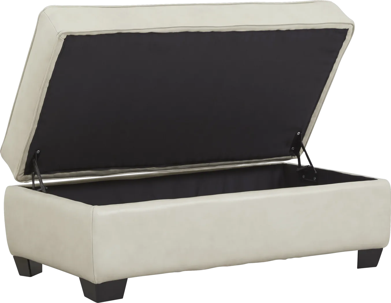 Nikola Place Pearl Leather Storage Ottoman - Thumbnail - Image 2
