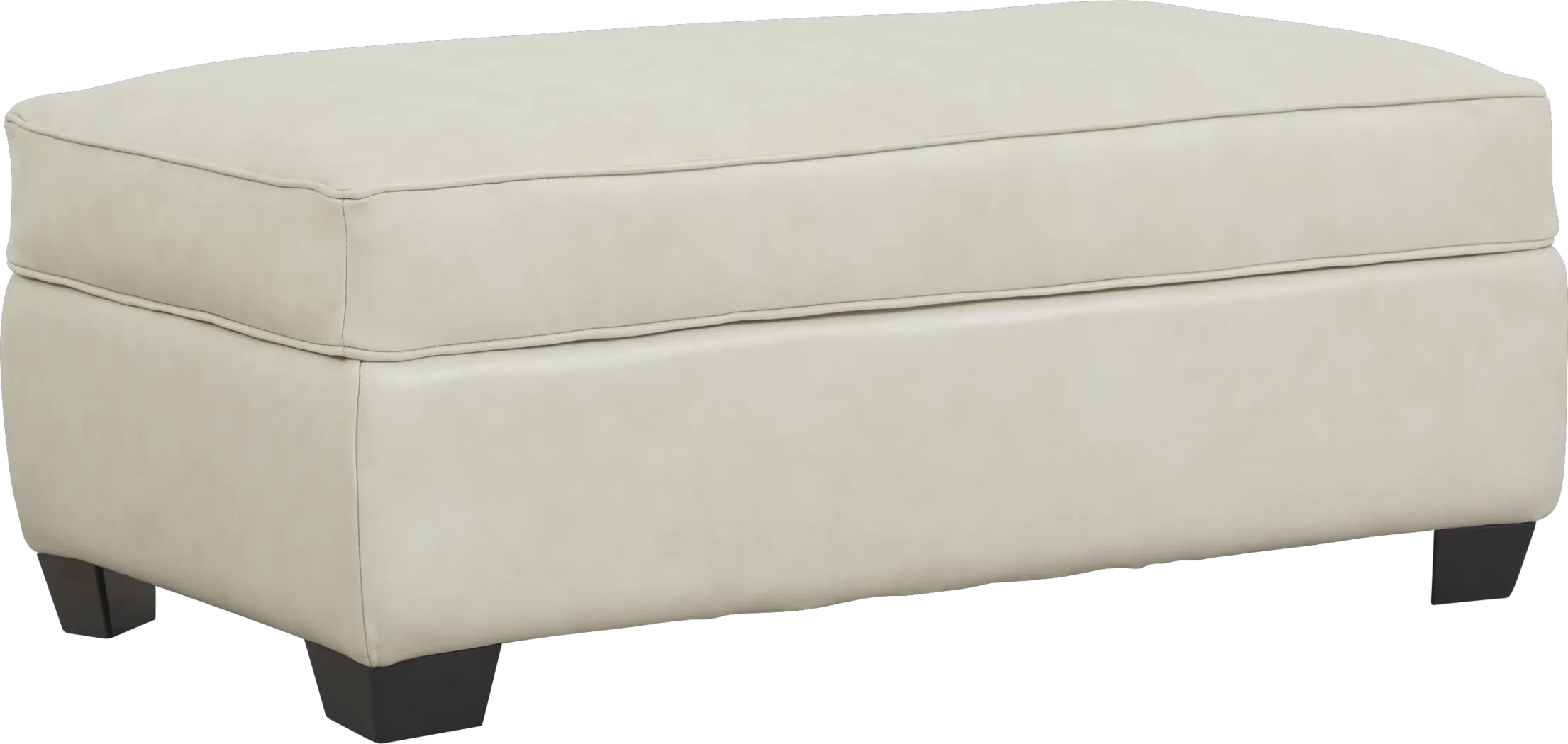 Nikola Place Pearl Leather Storage Ottoman - Thumbnail - Image 1