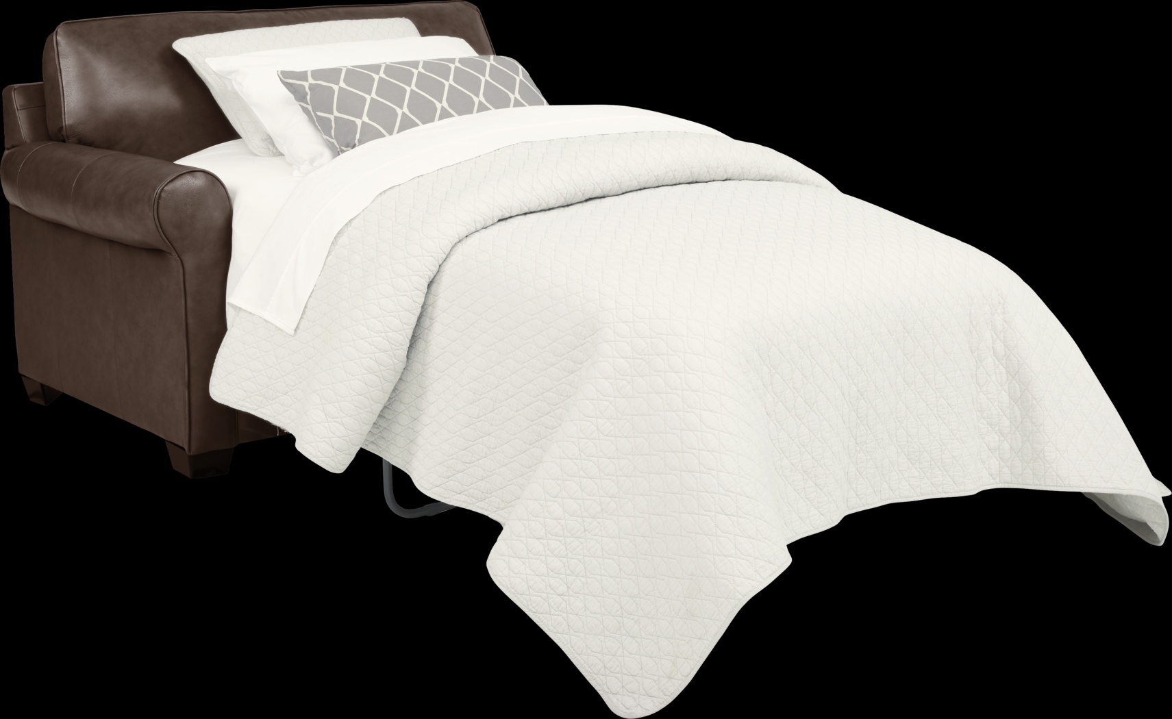 Nikola Place Walnut Leather Sleeper Chair - Thumbnail - Image 3