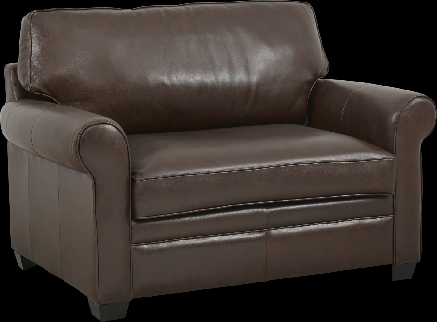 Nikola Place Walnut Leather Sleeper Chair - Thumbnail - Image 1