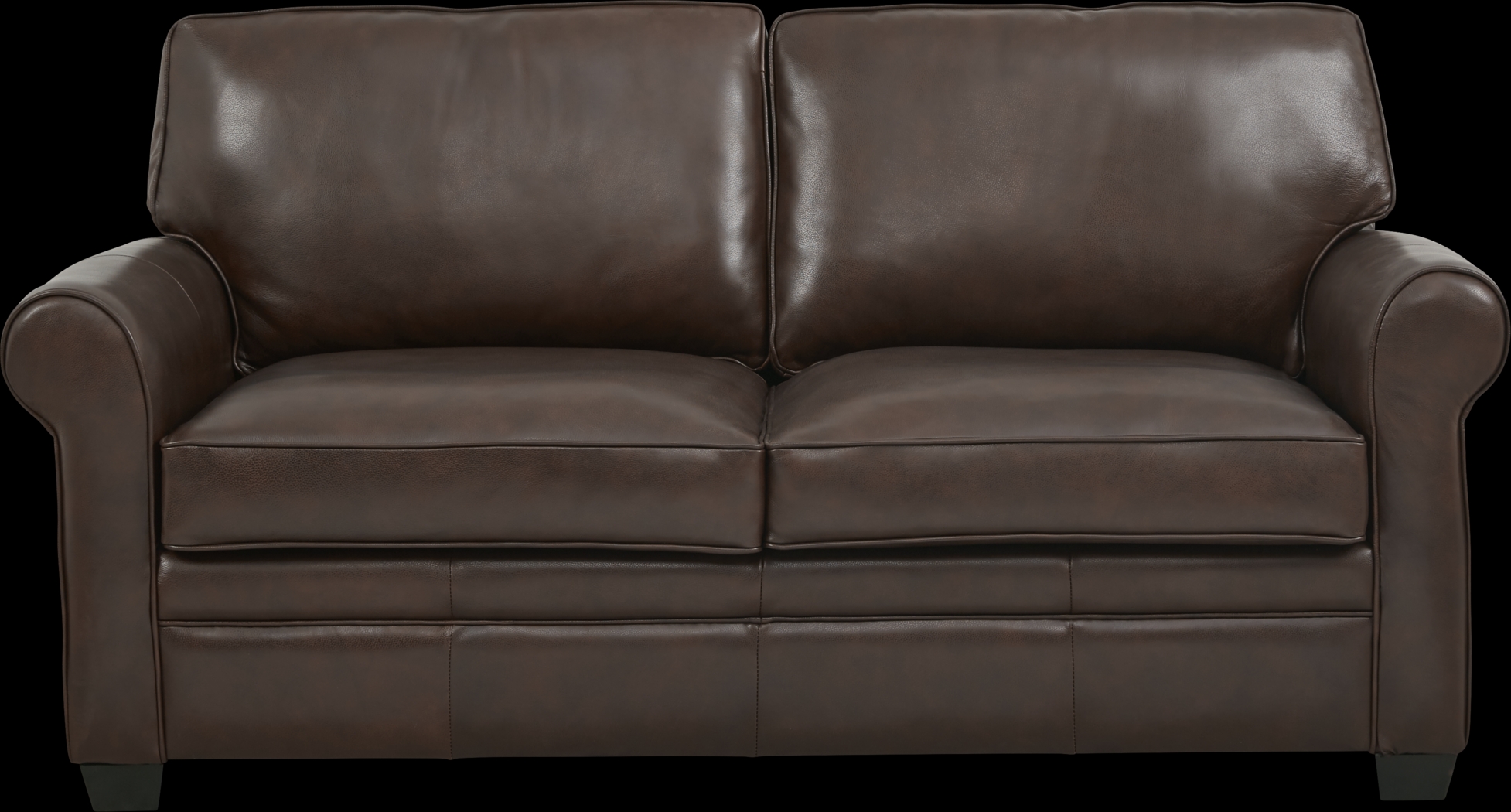 Nikola Place Walnut Leather Sleeper Loveseat - Thumbnail - Image 1