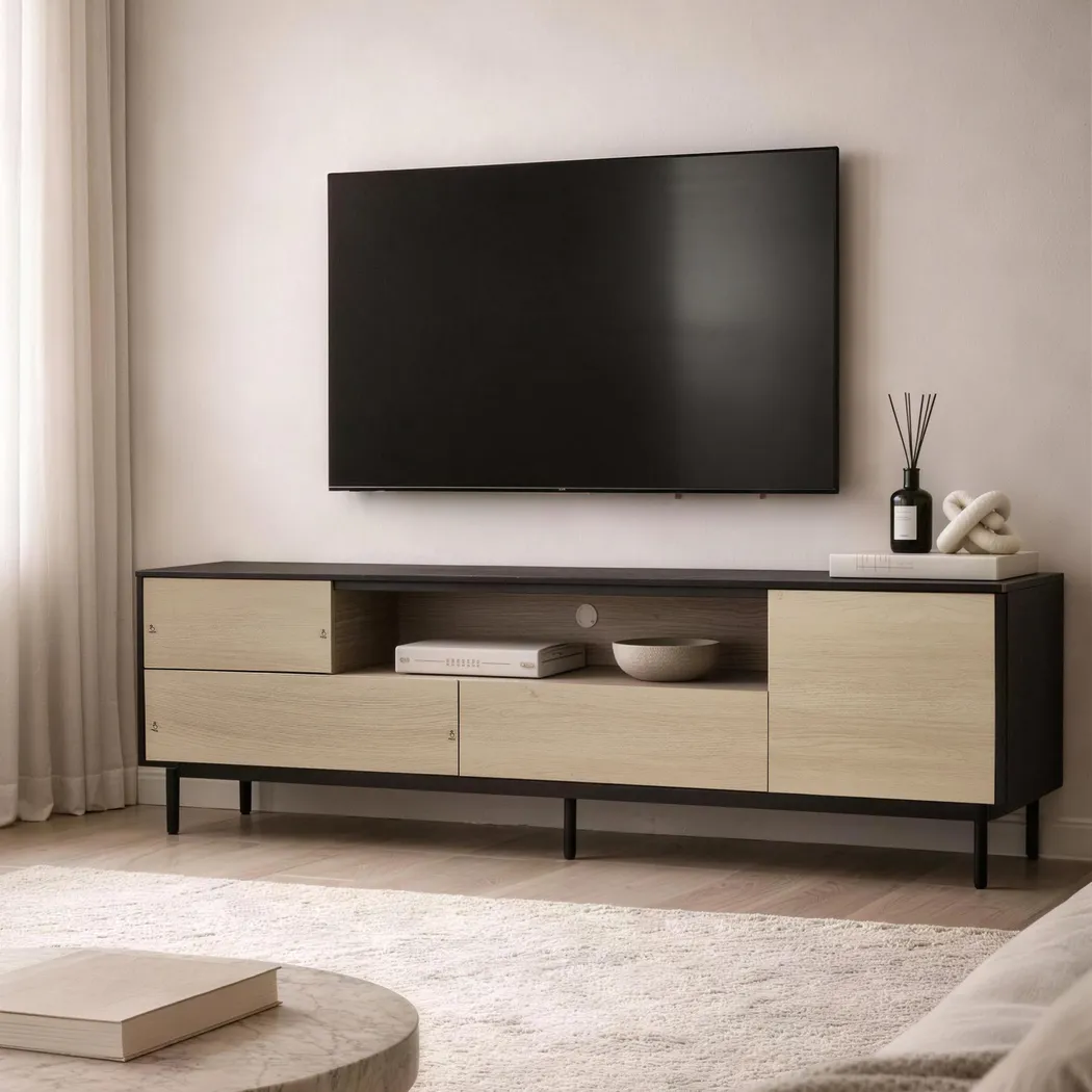 Nilar Black/Natural 71 in. Console - Thumbnail - Image 2