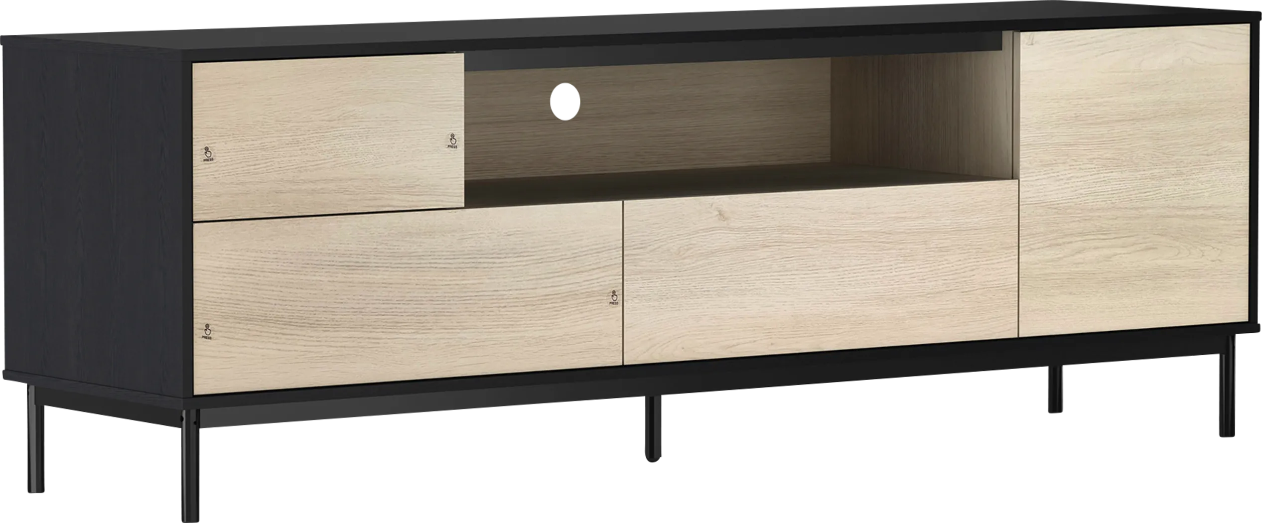 Nilar Black/Natural 71 in. Console - Thumbnail - Image 7