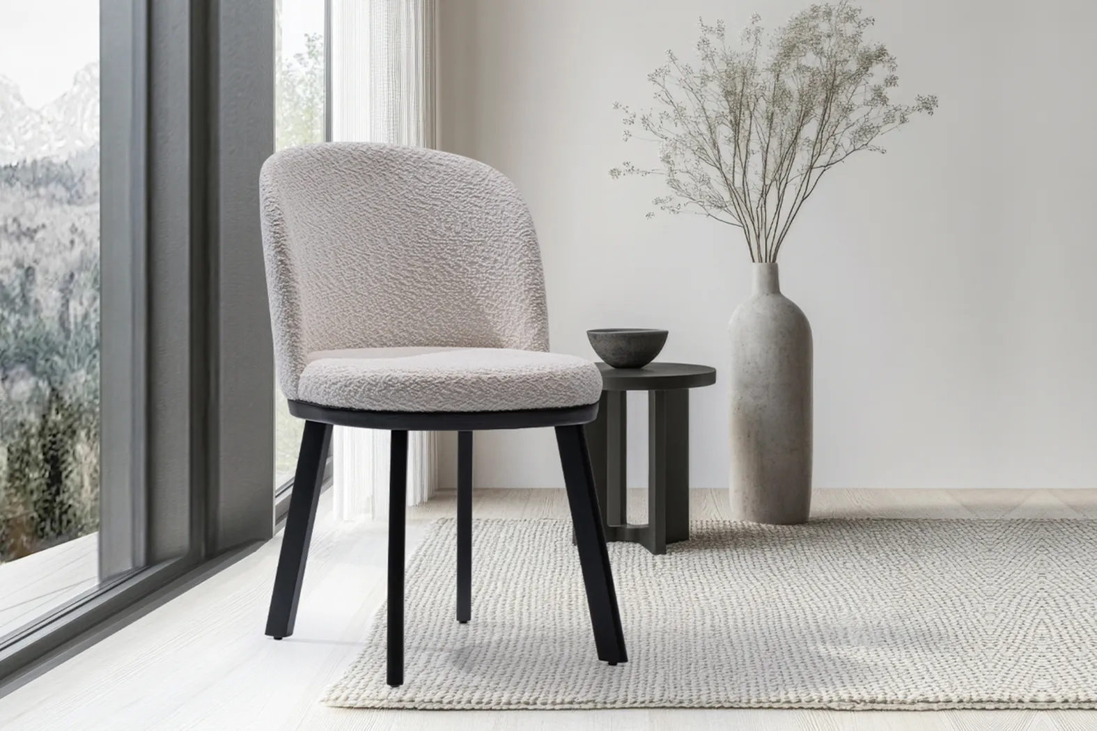 Nilesh White Side Chair - Thumbnail - Image 2