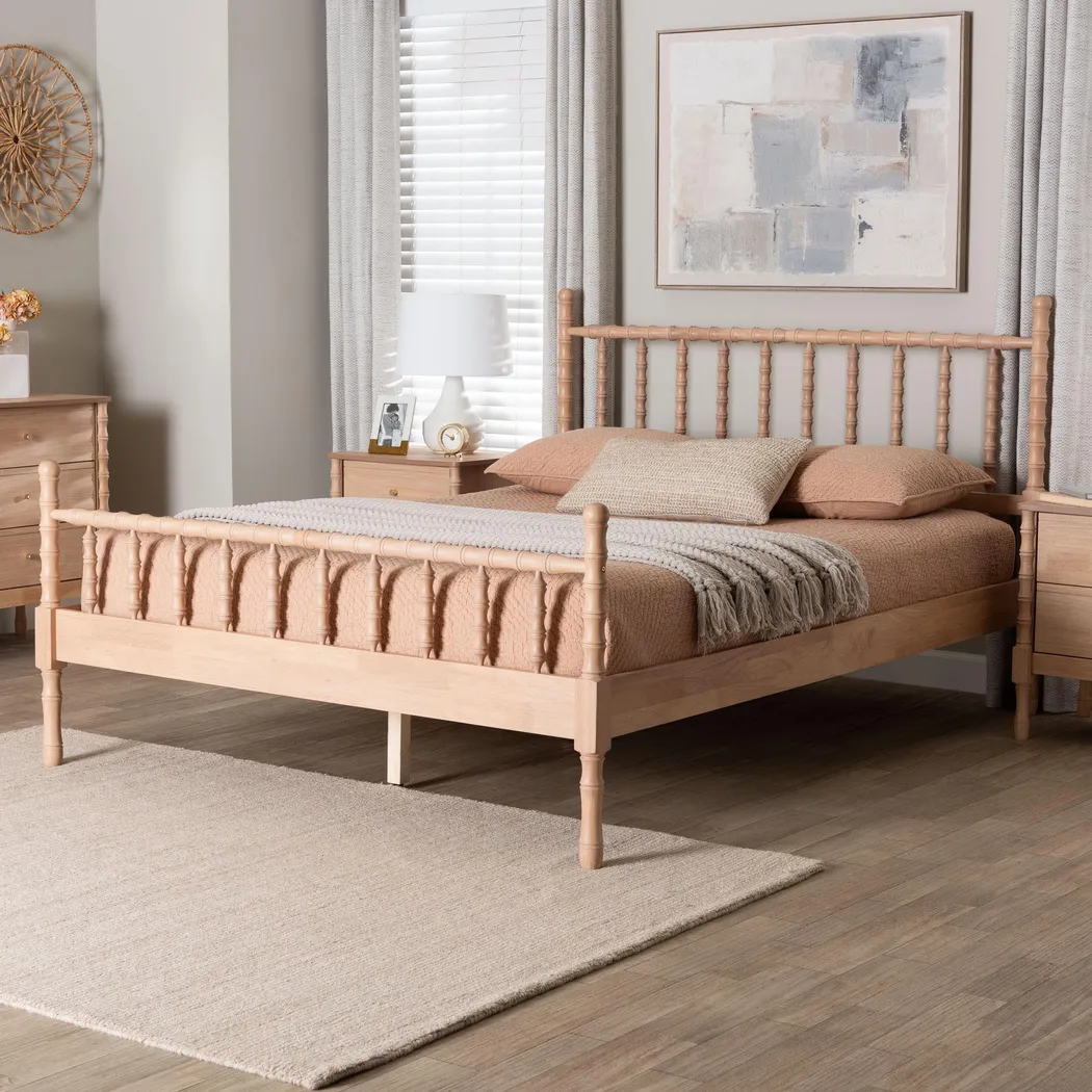 Niloya Light Brown Queen Bed - Thumbnail - Image 2