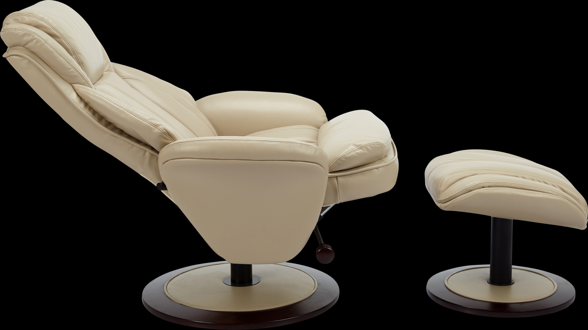 Nimblecreek Beige Recliner and Ottoman - Thumbnail - Image 3